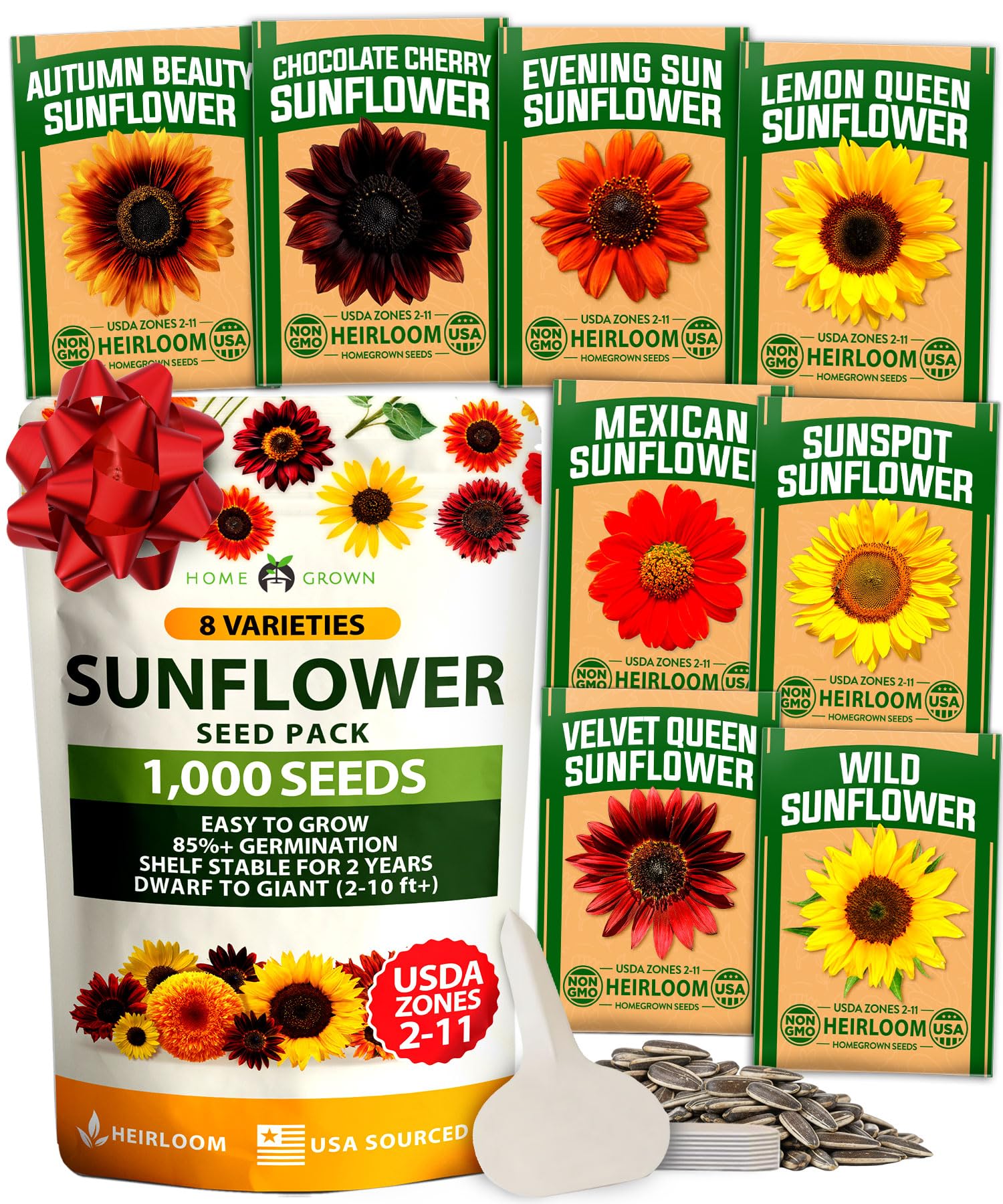 HOME GROWN Sunflower Seeds for Planting Autumn Beauty: vibrant border blooms for cutting arrangements
