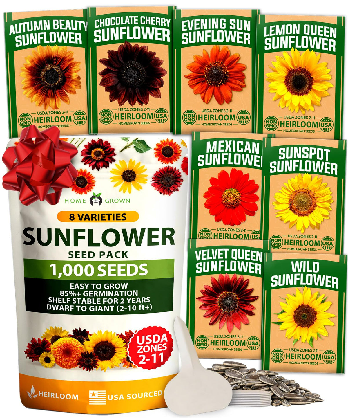 HOME GROWN Sunflower Seeds for Planting Autumn Beauty: vibrant border blooms for cutting arrangements