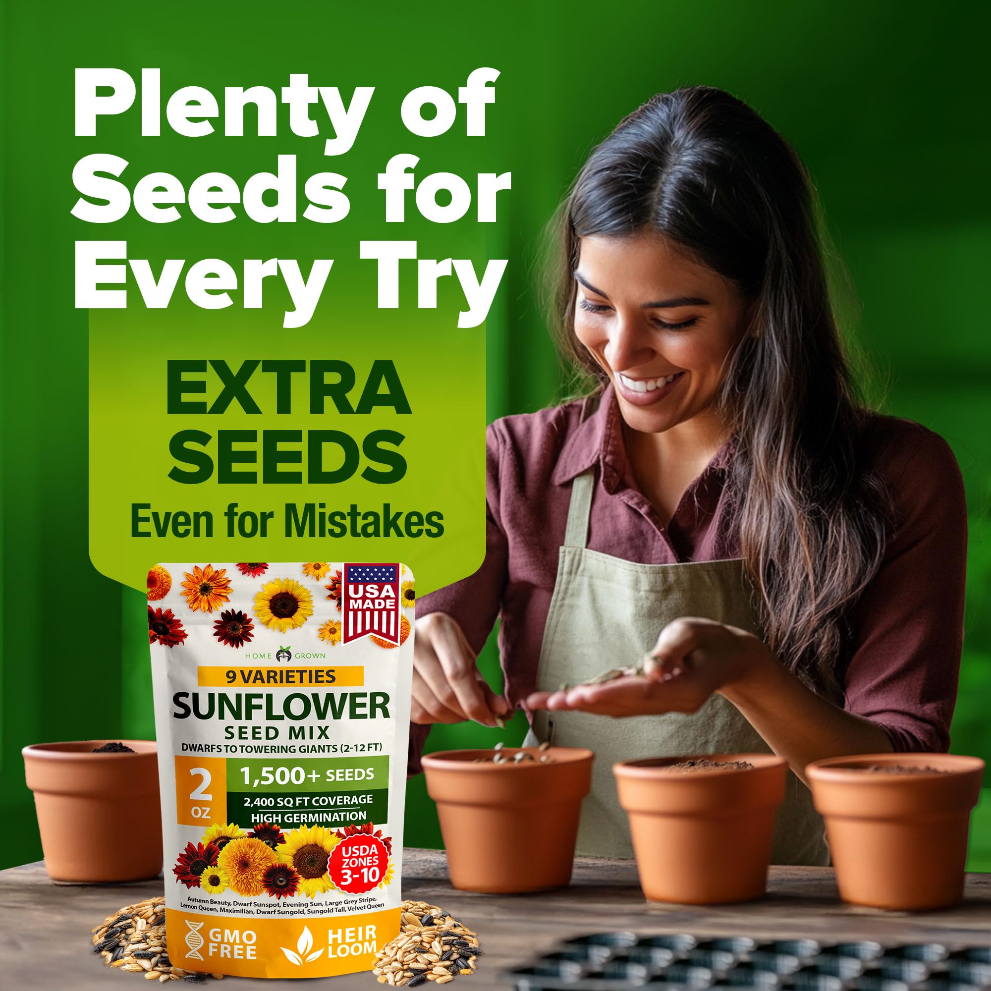 HOME GROWN Sunflower Mix Pack border and display uses elevate any outdoor space