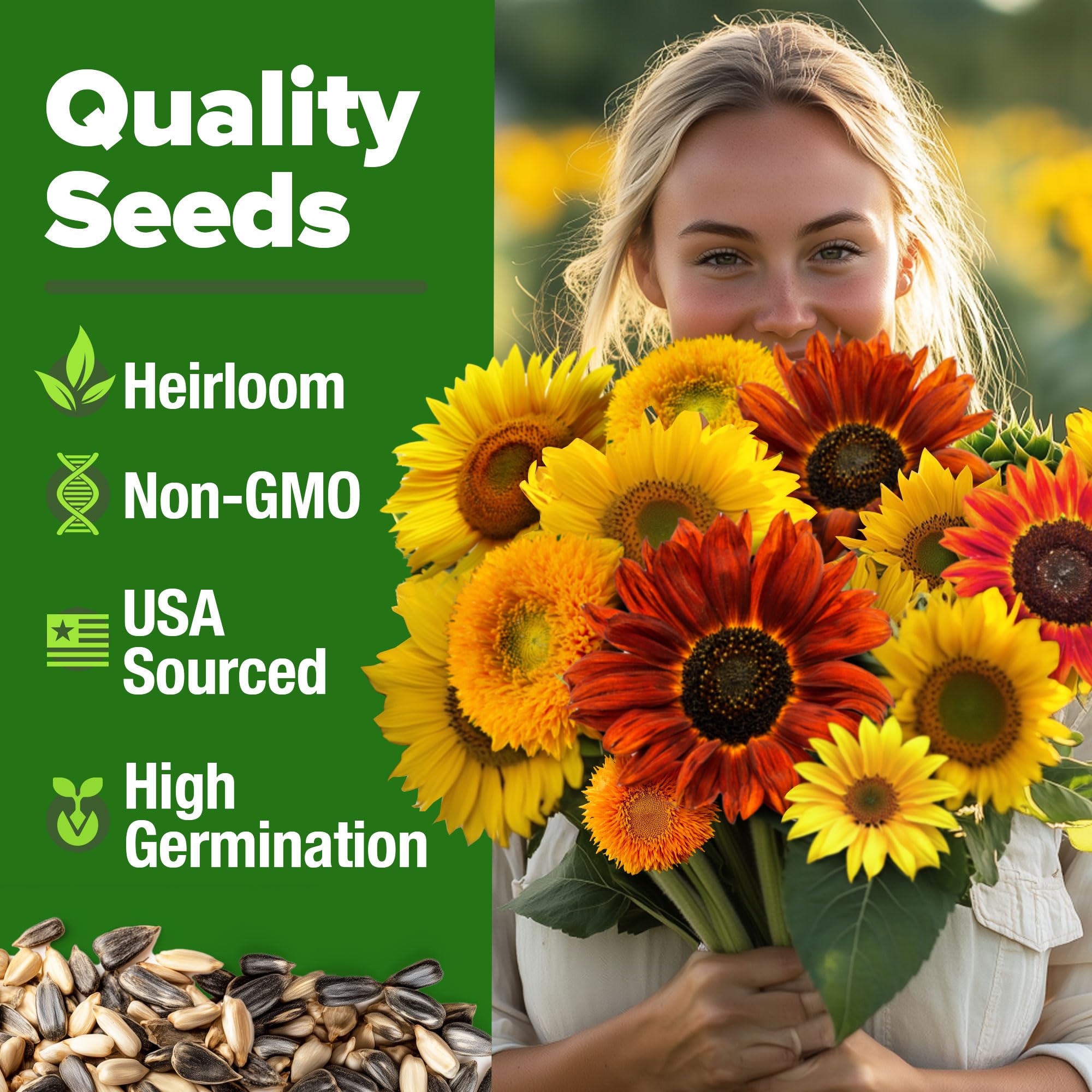 HOME GROWN sunflower seeds mix nine varieties highlights height variety for dynamic garden features