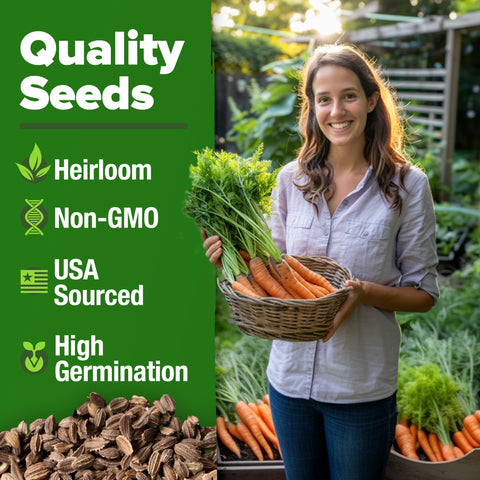 Outdoor planting of Tendersweet seeds in garden beds yields lush carrots.