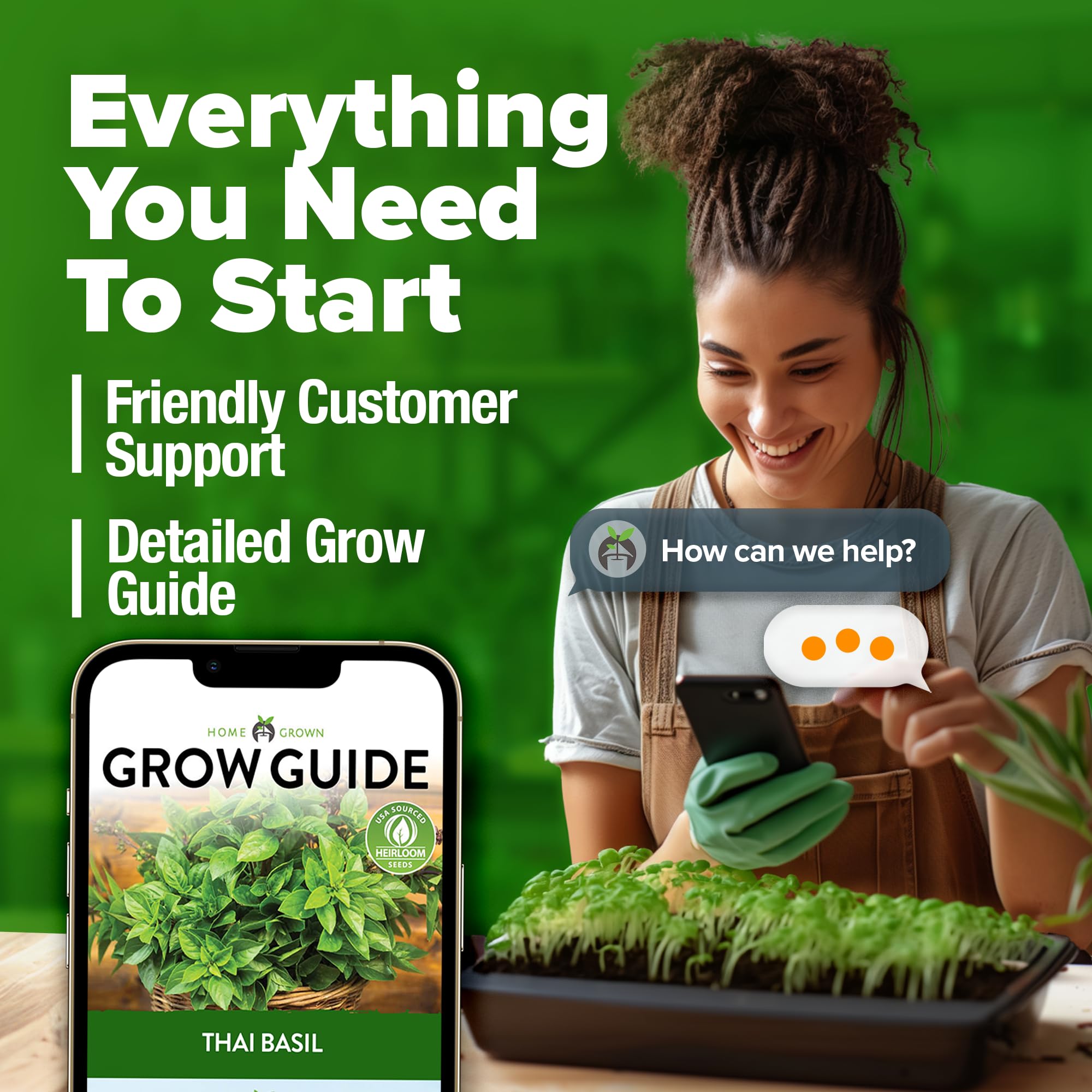HOME GROWN Thai Basil Seeds Easy growth with included instructions.