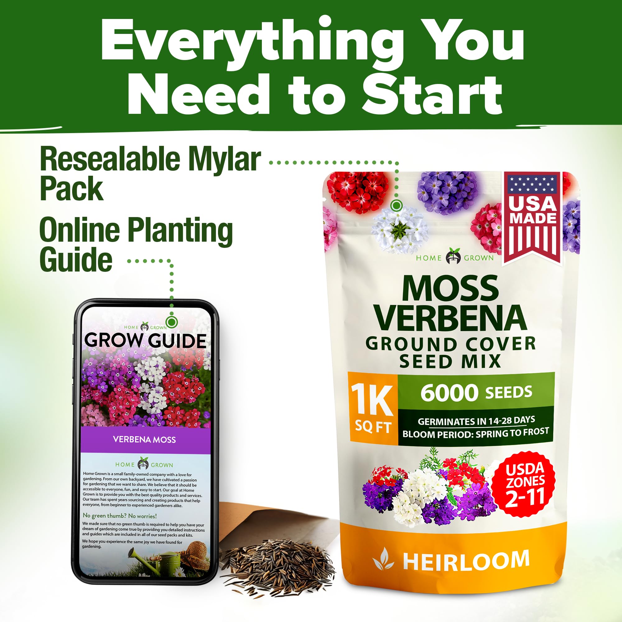HOME GROWN Verbena Moss ideal for filling borders and patios.
