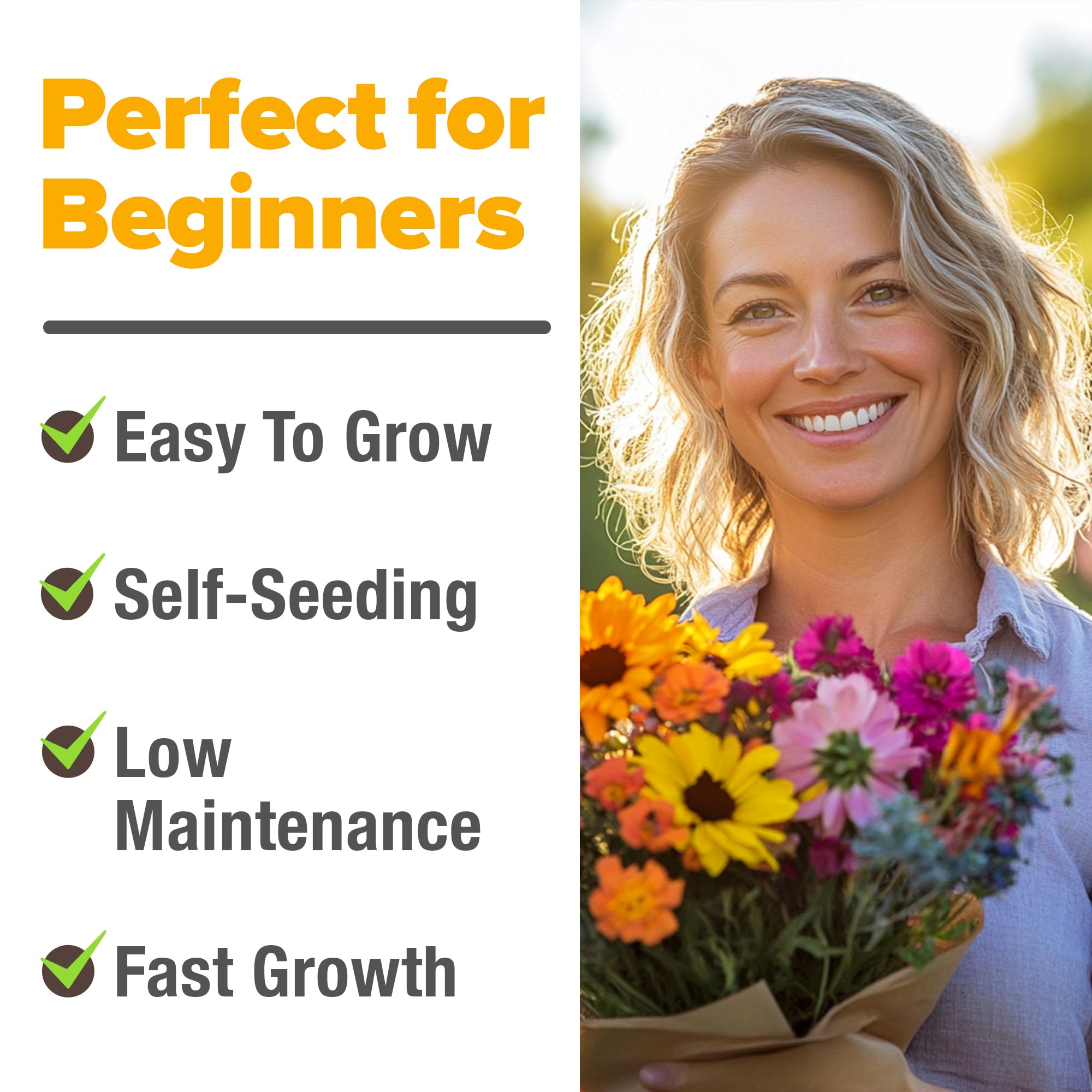 HOME GROWN Wildflower Seeds Mix Calendula provides warm petals and lasting color.