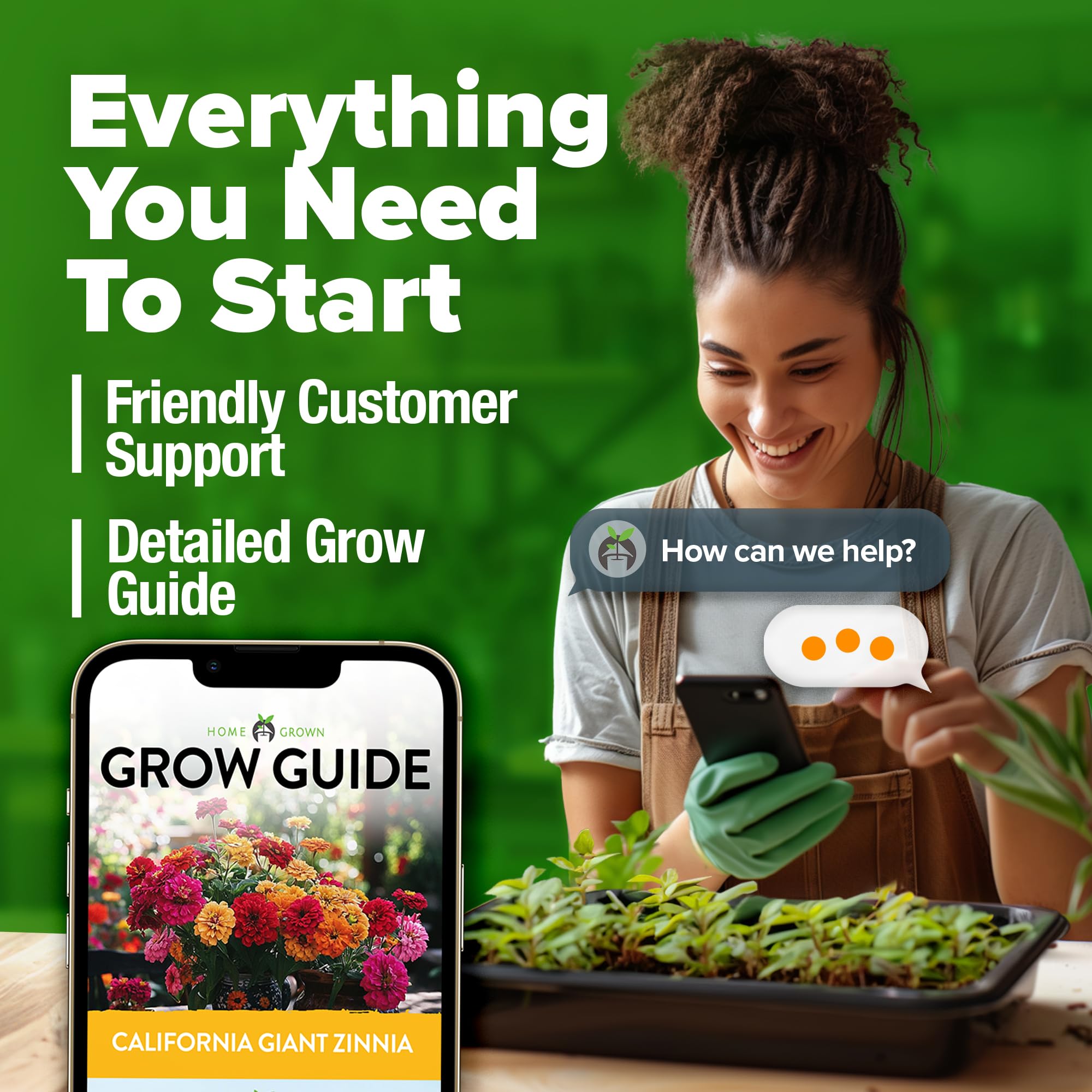 HOME GROWN zinnia seeds germinating indoors in 7–10 days.