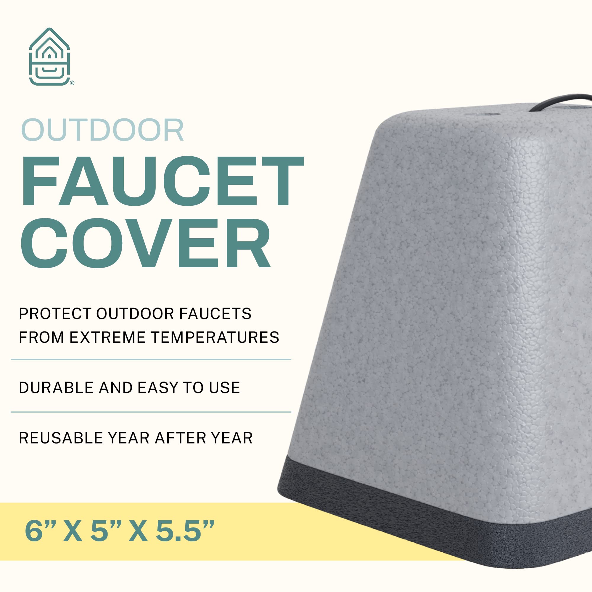 Home Intuition outdoor faucet cover, winter-ready, helps prevent frost damage on spigots.