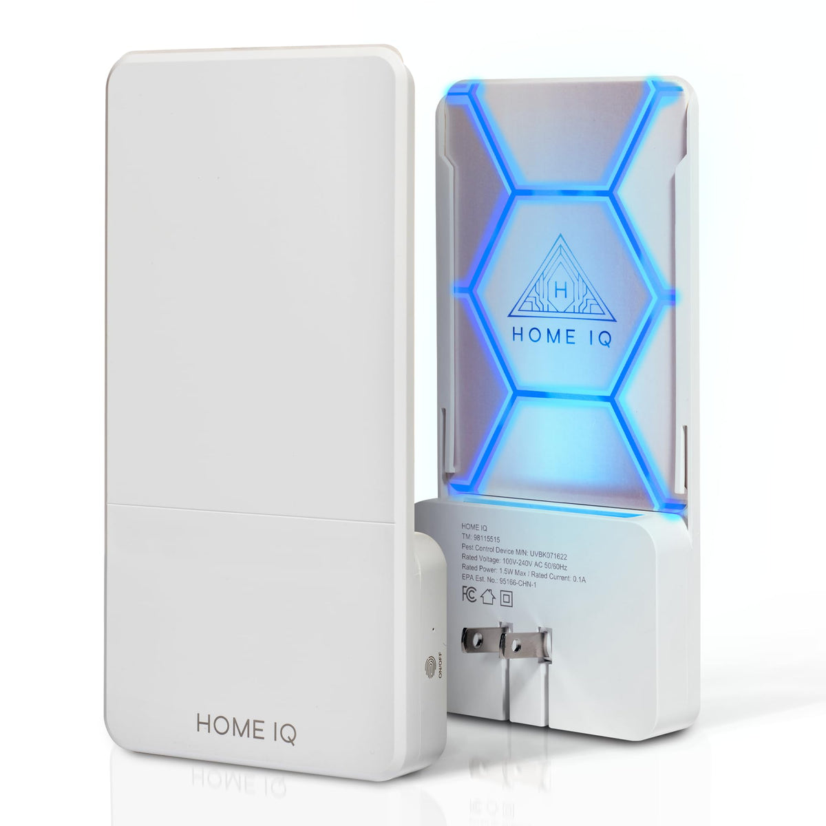 Home IQ indoor UV trap front view showing compact pest control design for homes