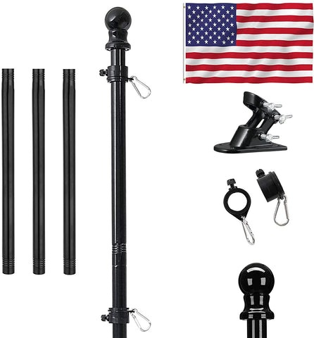 HOME RIGHT American flag with 6ft flagpole kit boosts curb appeal outdoors