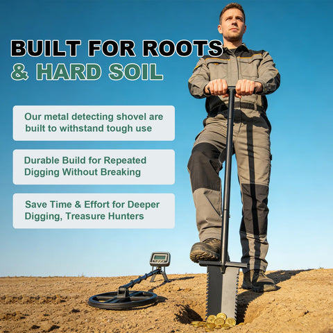 HOME RIGHT narrow spear-point tip fits tight spaces for trenching.