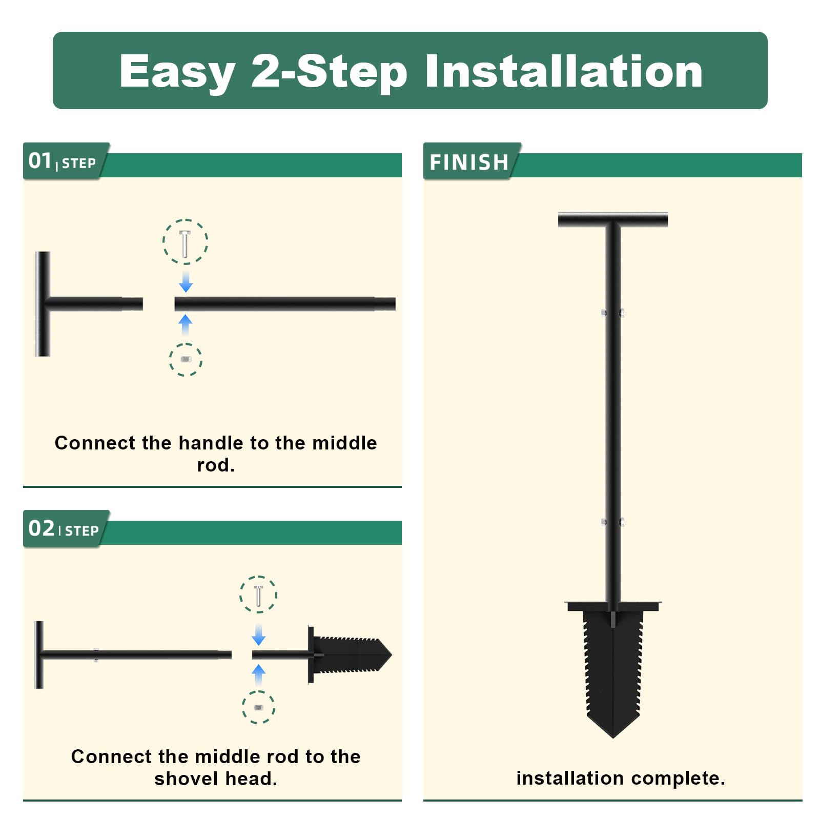 HOME RIGHT durable shovel resists bending under pressure.