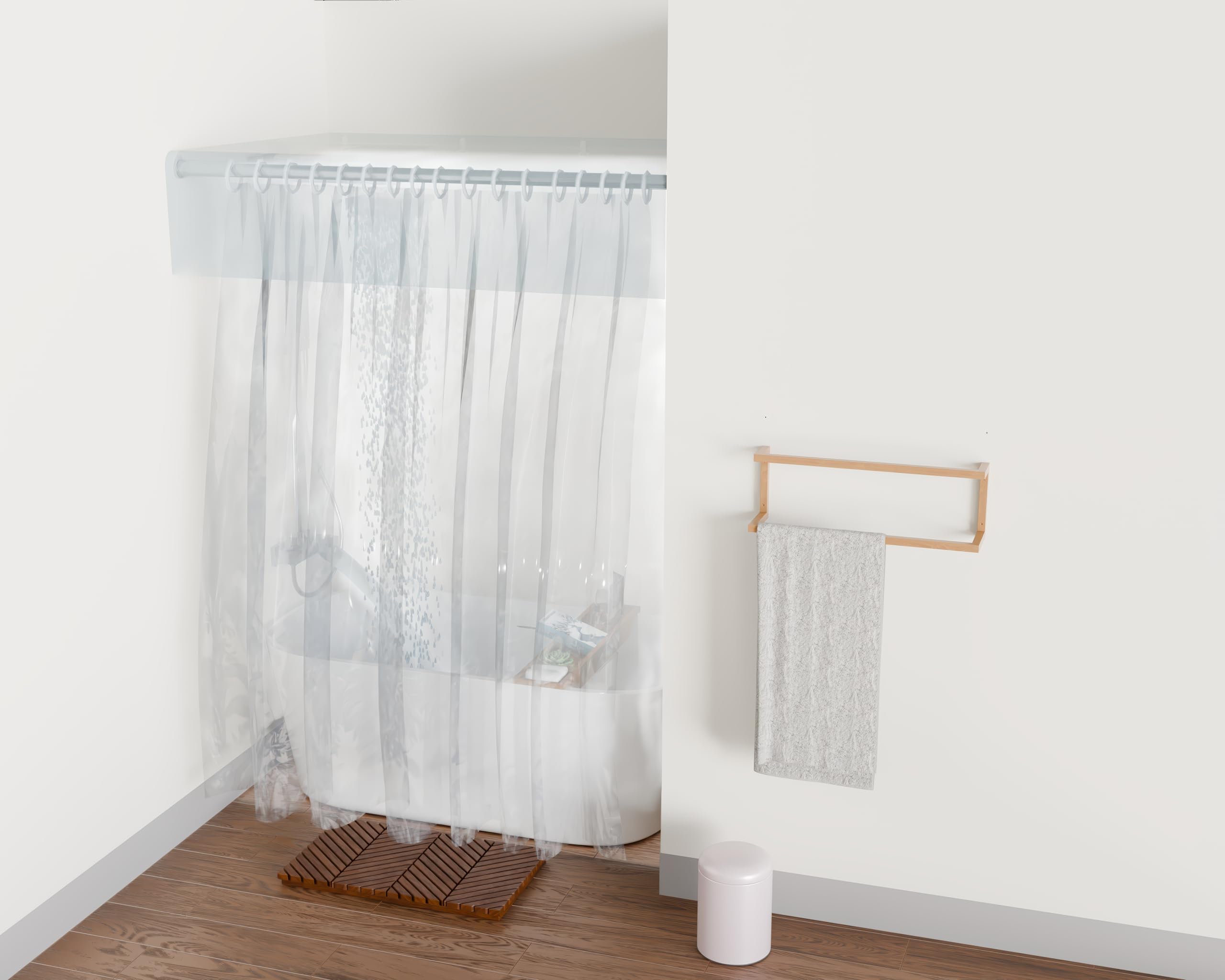 Home Sauna removable steam curtain in shower creates a personal spa space.
