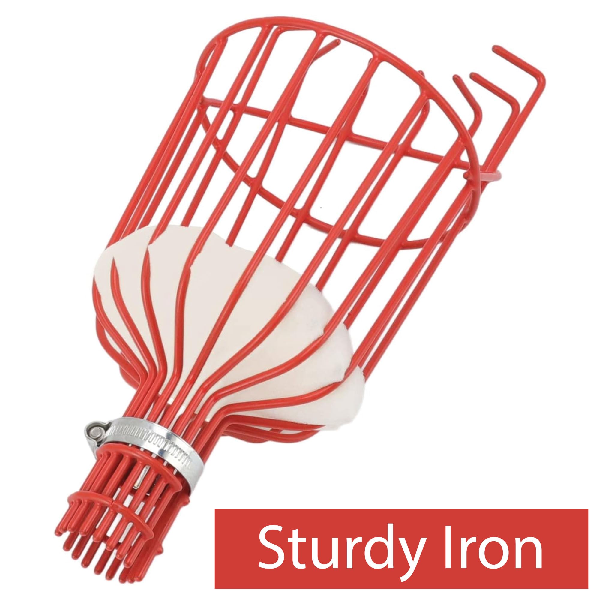 Home-X Fruit Picker Basket adjustable clamp secures to a variety of poles.