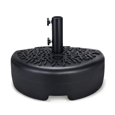 Home Zone Living 40lb half-round base, empty, for easy movement and stability on patios.