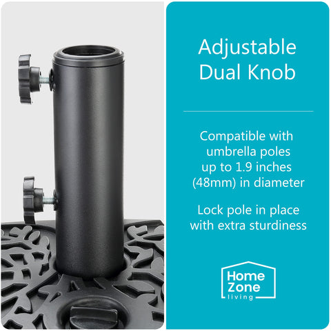 Home Zone Living 40lb half-round base filled with sand adds durable stability against wind.