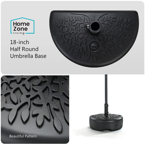 Home Zone Living 40lb half-round base filled with water for solid patio support.
