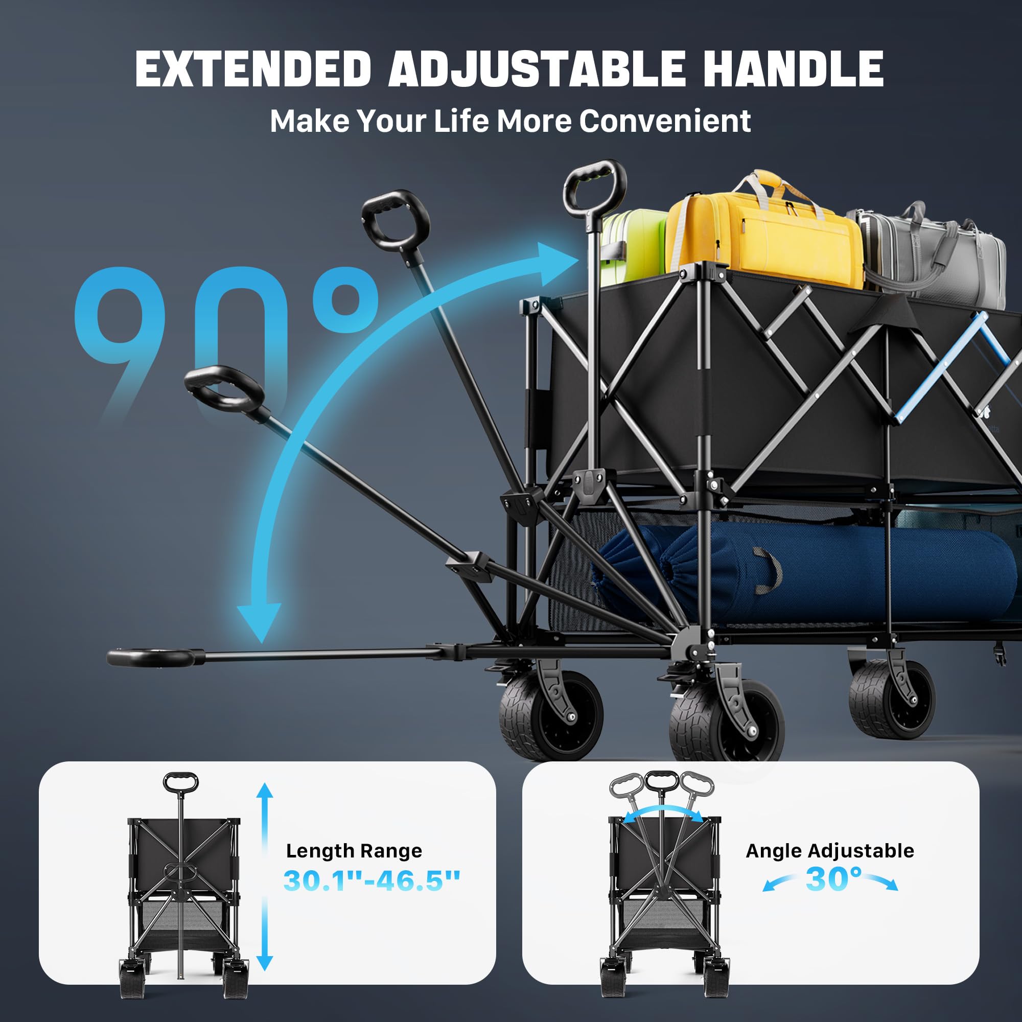 HOMBETTA wagon durable enough to carry 560 lbs of gear.