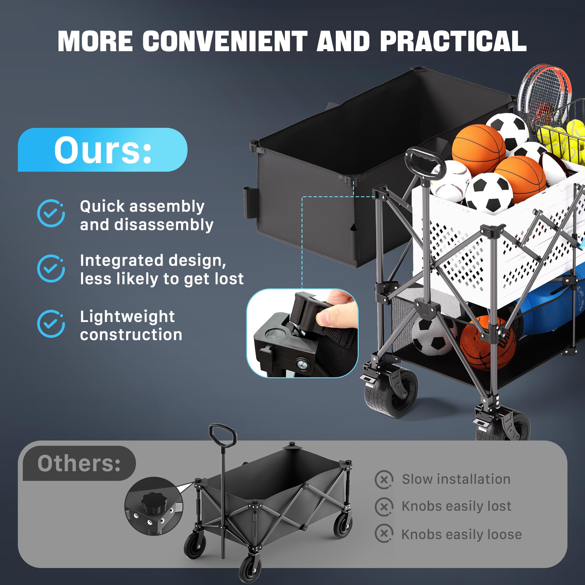 HOMBETTA front brakes provide safe stops during camping, shopping.