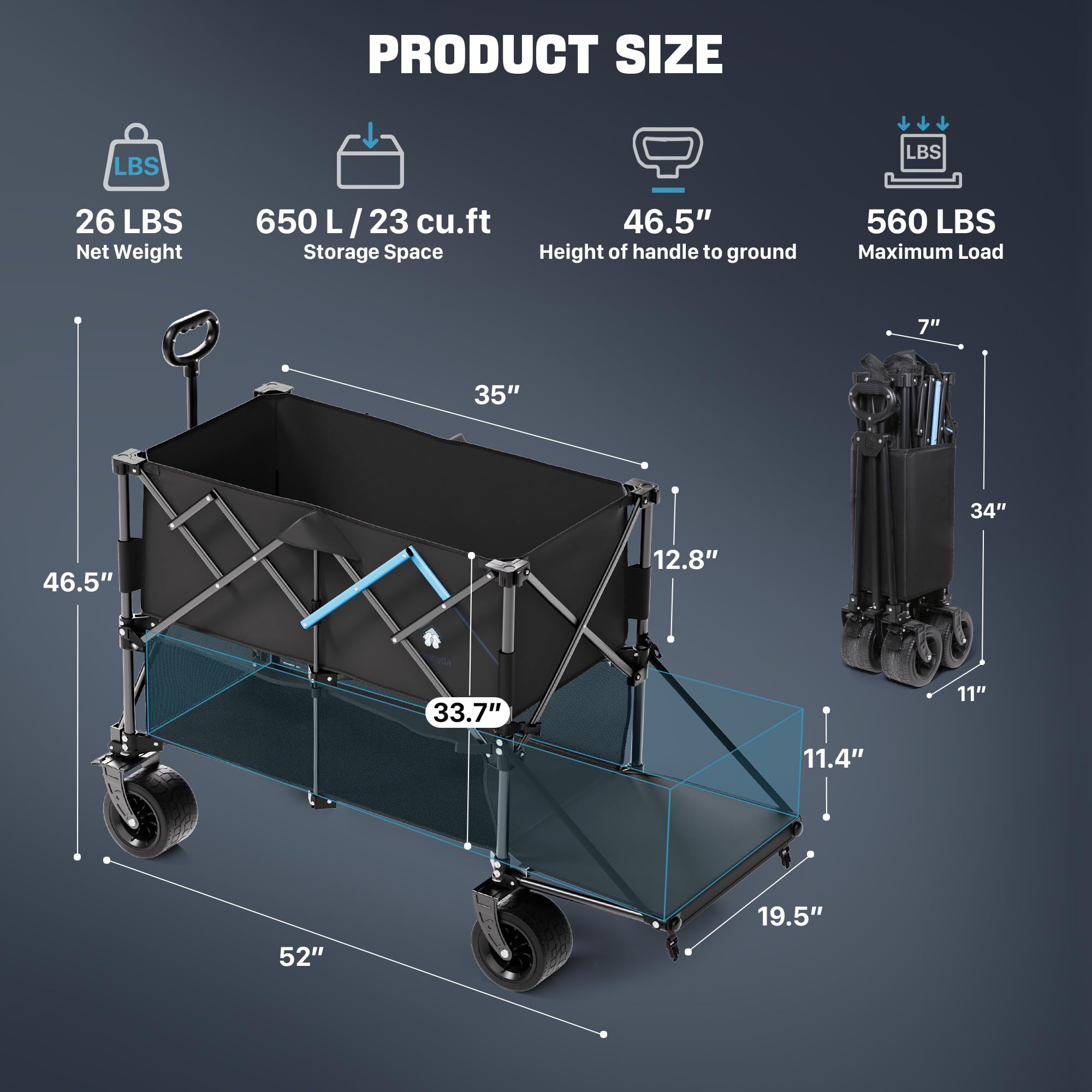 HOMBETTA quick-fold design folds in under 10 seconds for compact storage.