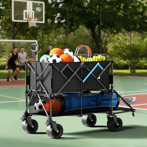 HOMBETTA wagon with removable fabric bag for simple outdoor cleanup.