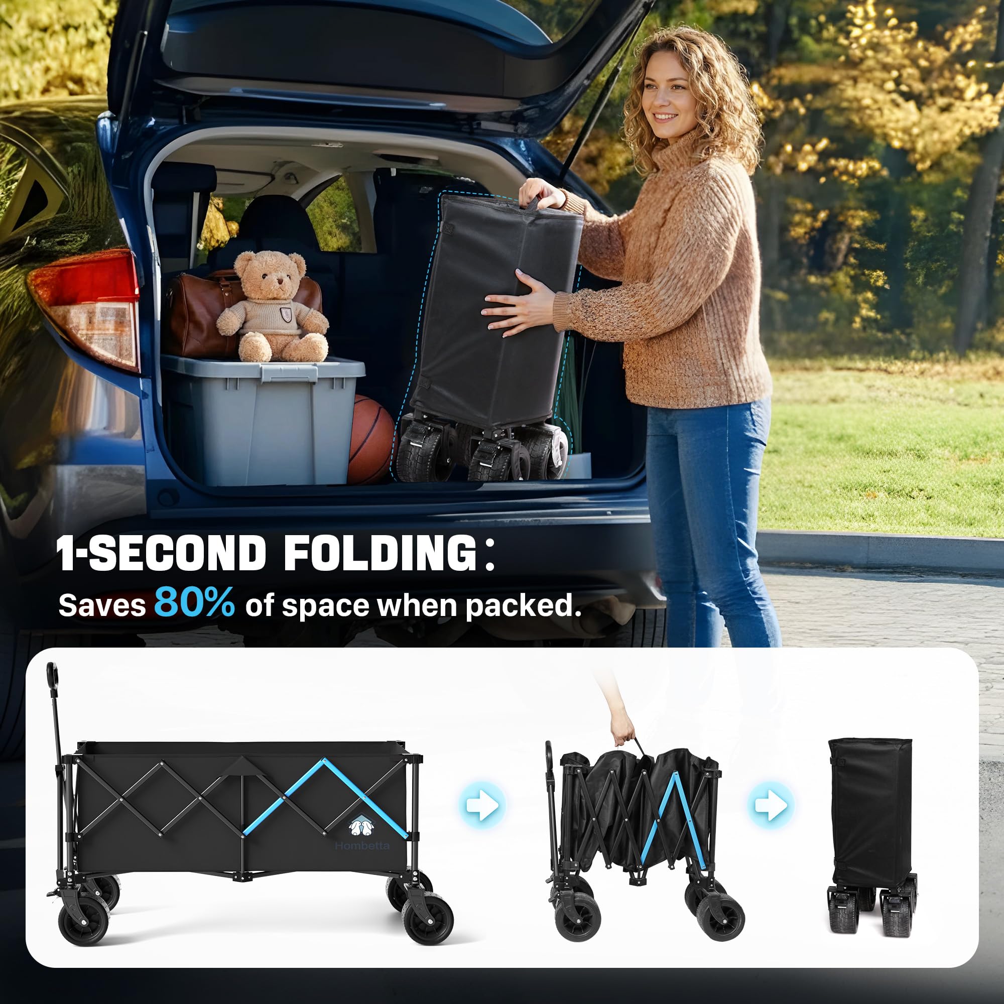 Homebetta XL wagon handles up to 560 pounds for heavy loads.