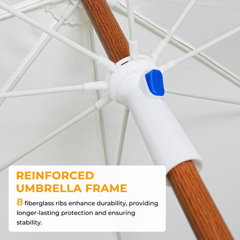 HOMEDEMO lightweight aluminum pole and fiberglass ribs for durable support.