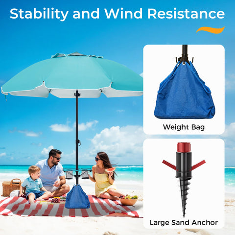 HOMEDEMO sand anchor system provides strong grip on sandy surfaces.