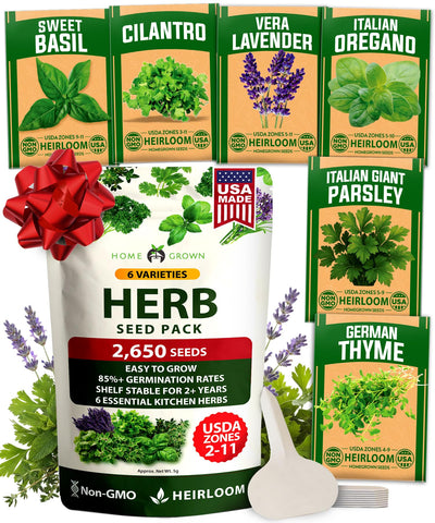 HOME GROWN Basil Genovese seed packet for fresh home-grown basil harvest