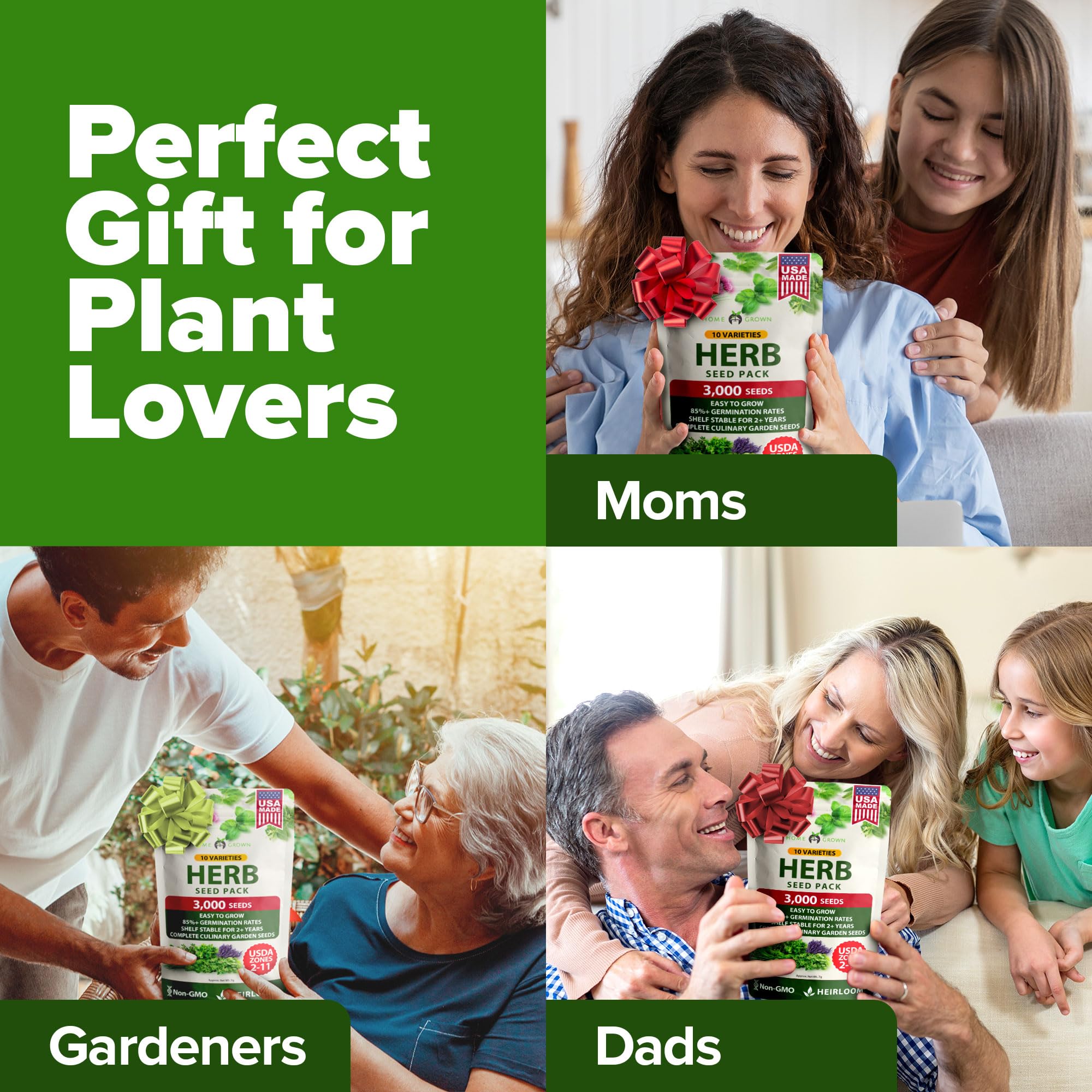 HOME GROWN hydroponic ready seeds for indoor or outdoor herb gardens.
