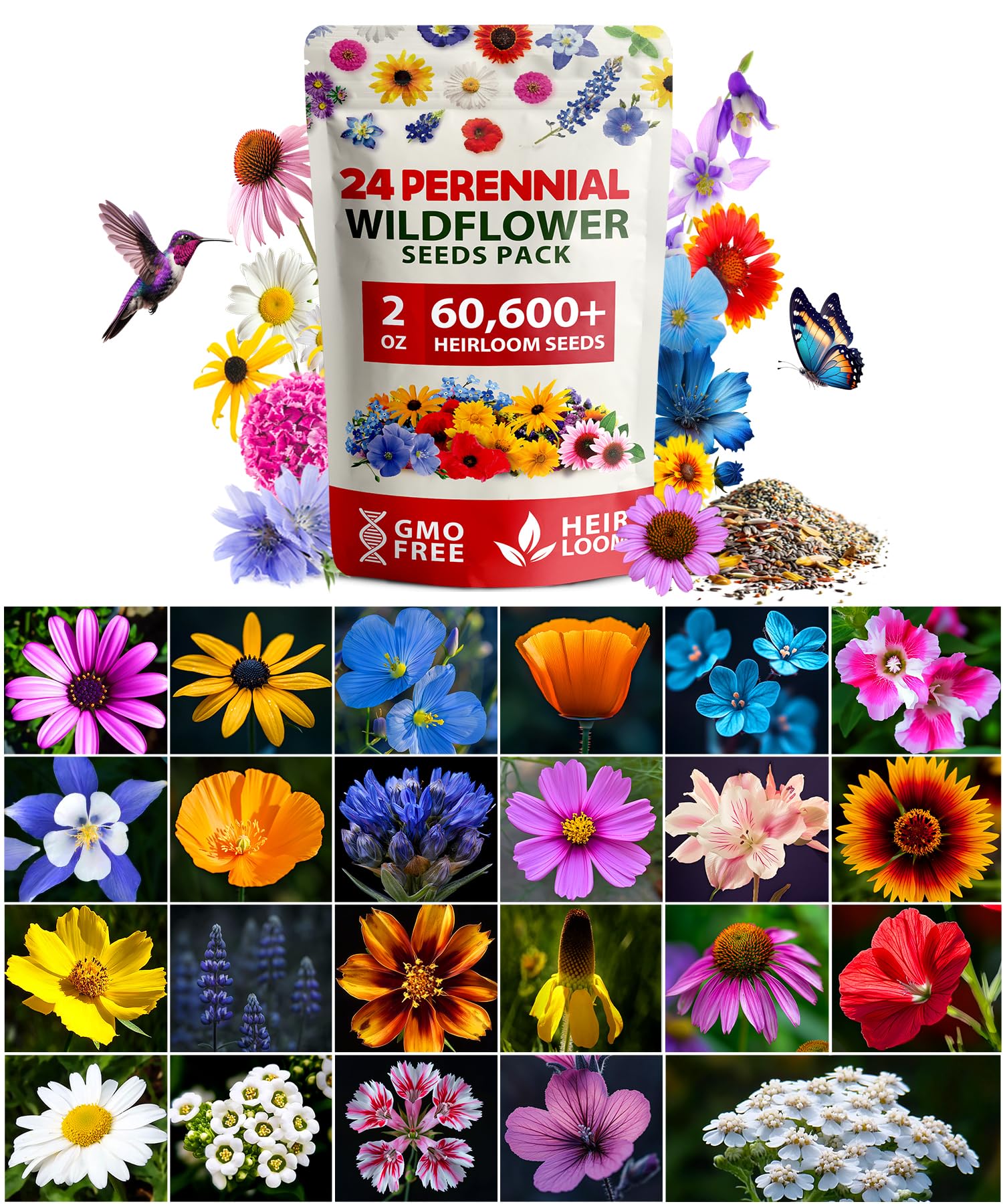 HOME GROWN wildflower seeds meadow bloom for vibrant pollinator-friendly garden