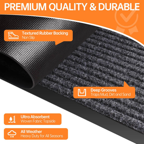 HOMEK door mat is easy to clean with shaking, vacuuming, or hose rinse.