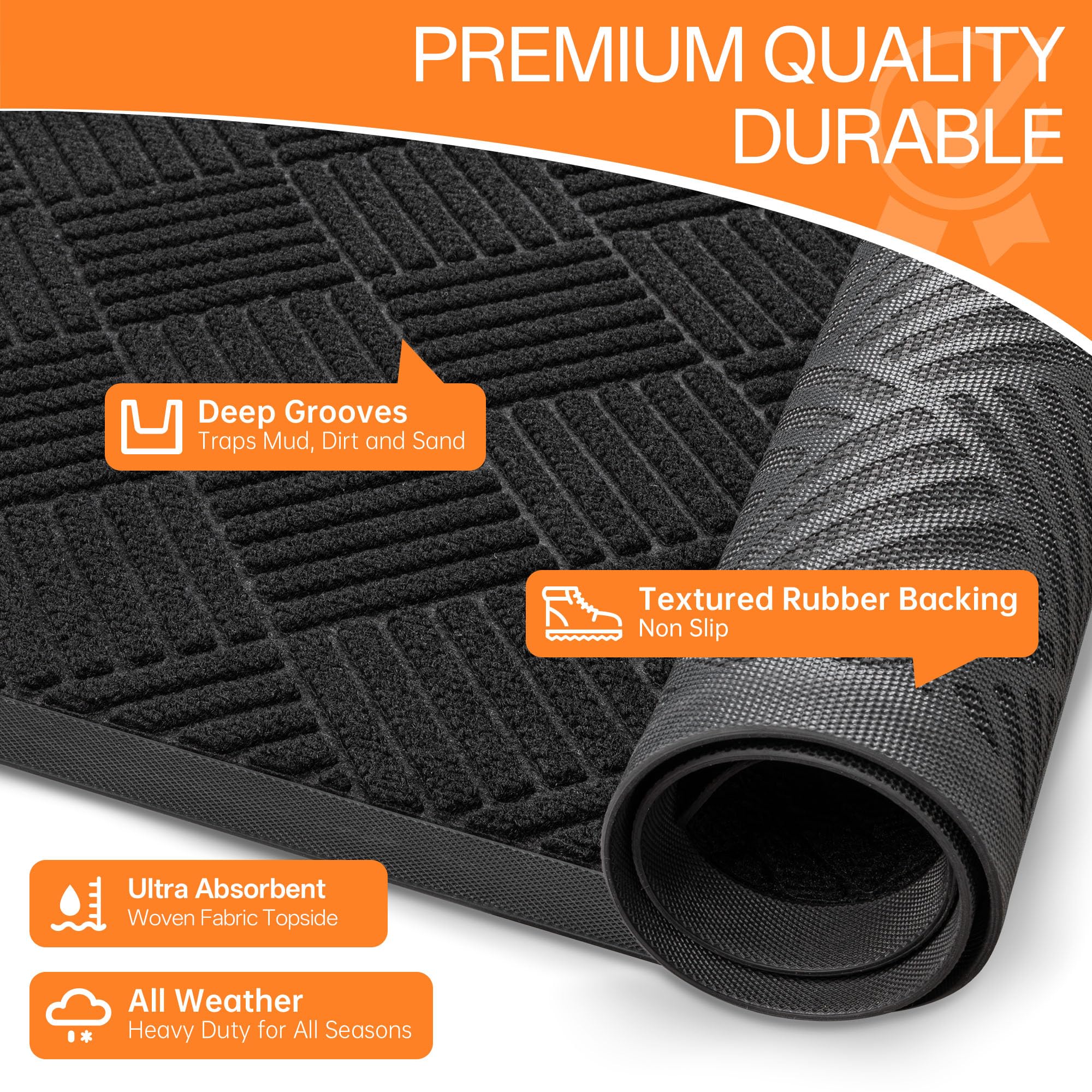 HOMEK door mat high-traffic durability on rugged surface