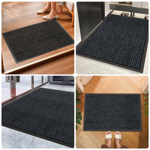 HOMEK door mat features a low-profile design that clears doorways smoothly.