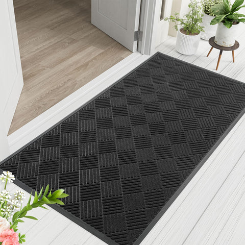 HOMEK mat with non-slip rubber backing for secure entry