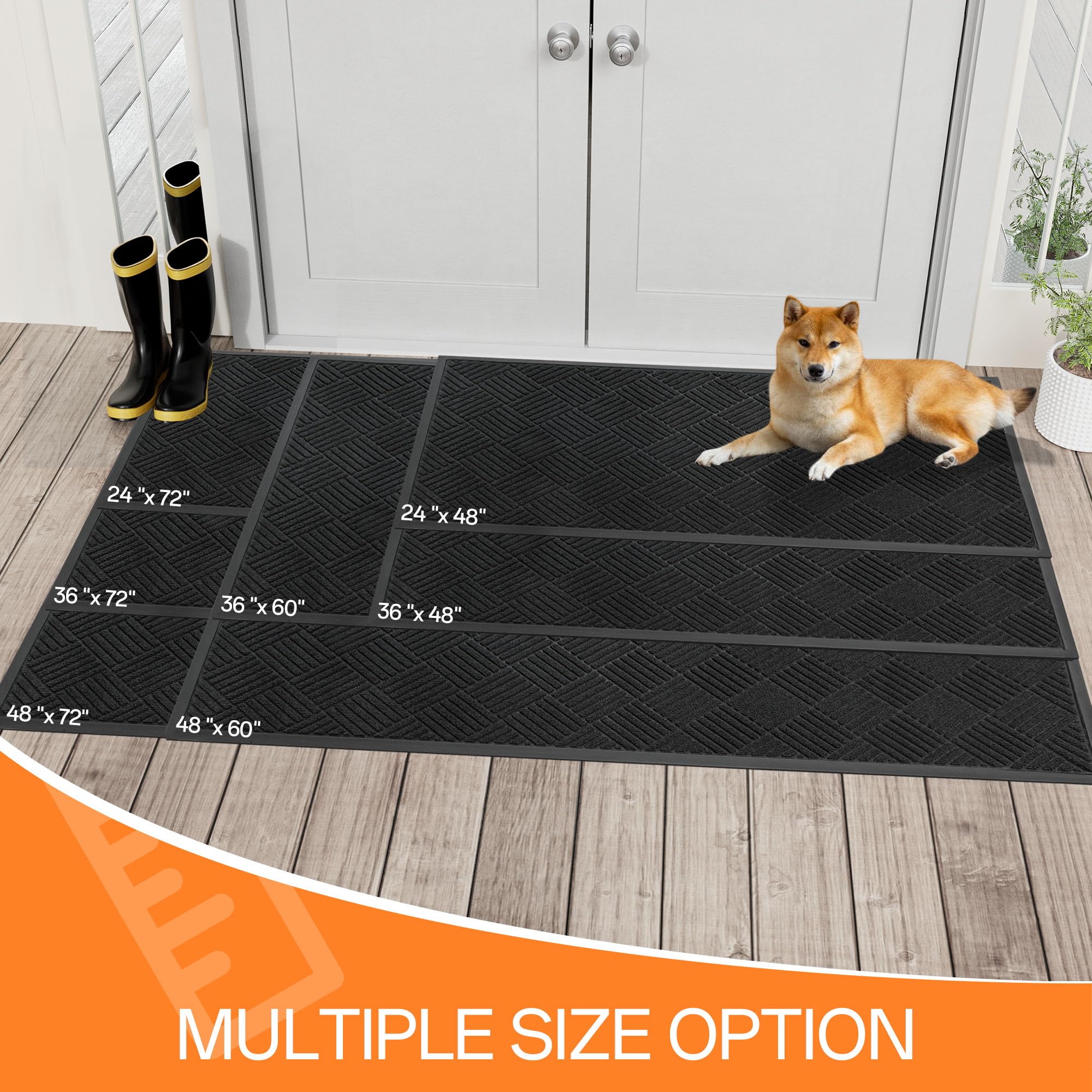 HOMEK door mat non-slip backing securing mat during entry