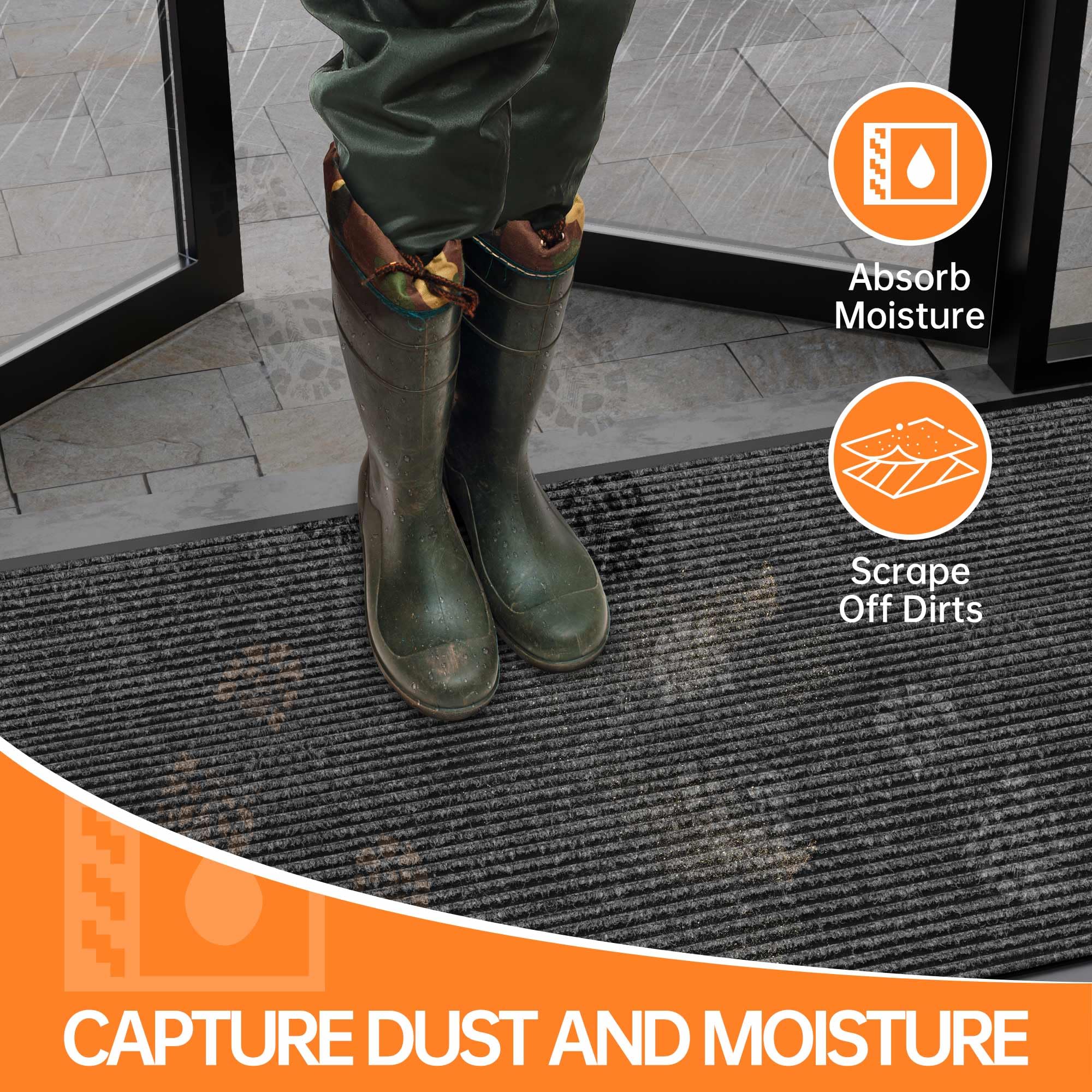 HOMEK heavy-duty mat for high-traffic areas endures daily use.