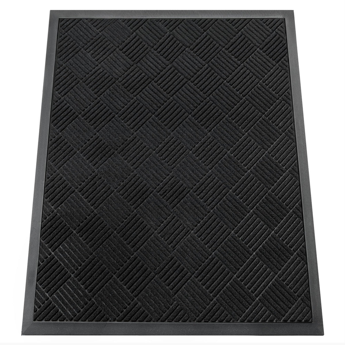 HOMEK door mat with deep grooves traps dirt and moisture