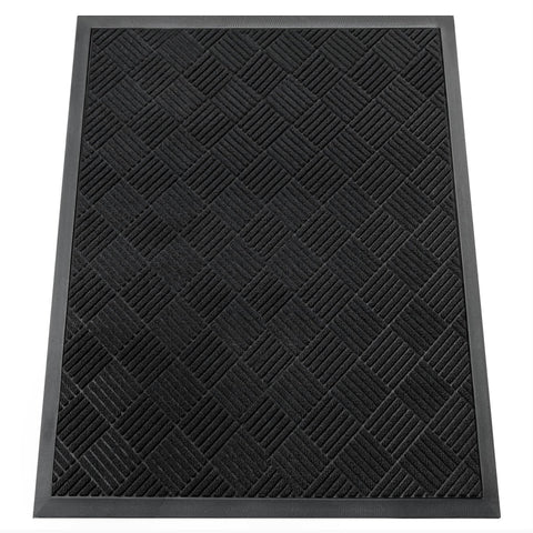 HOMEK door mat with deep grooves traps dirt and moisture