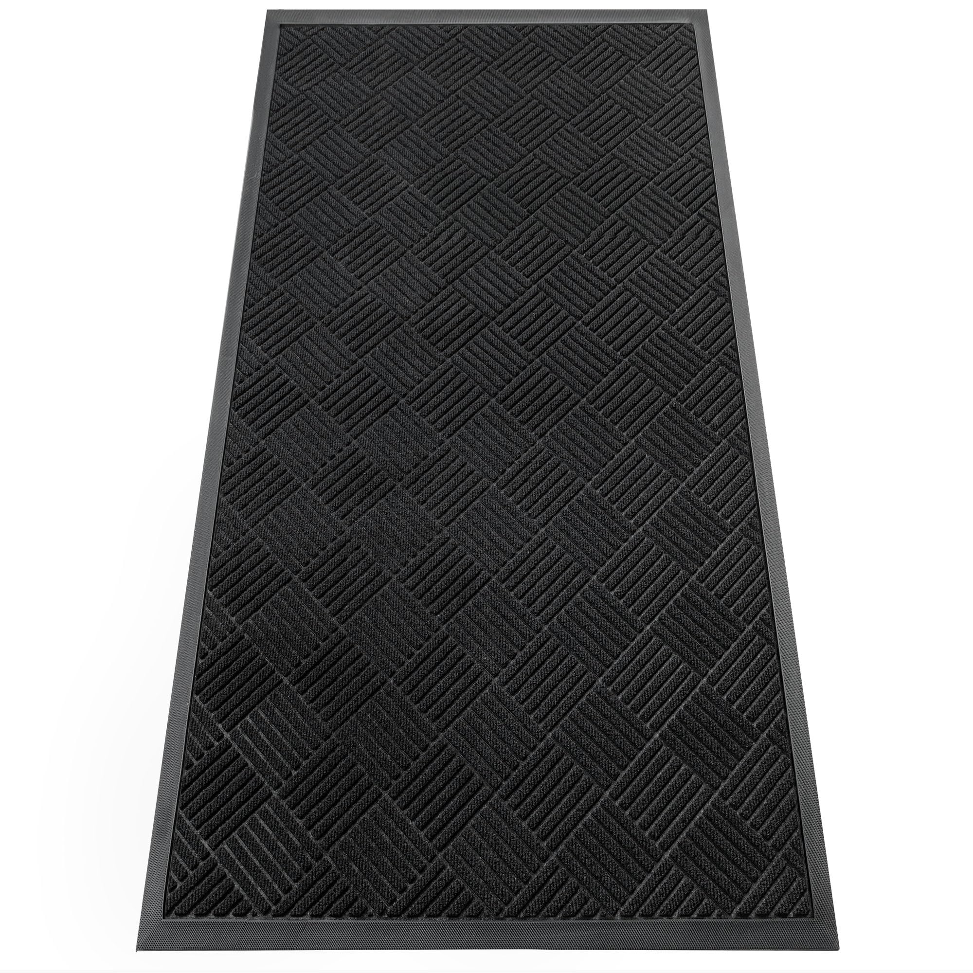 HOMEK door mat front view showing dirt-trap grooves for clean entry