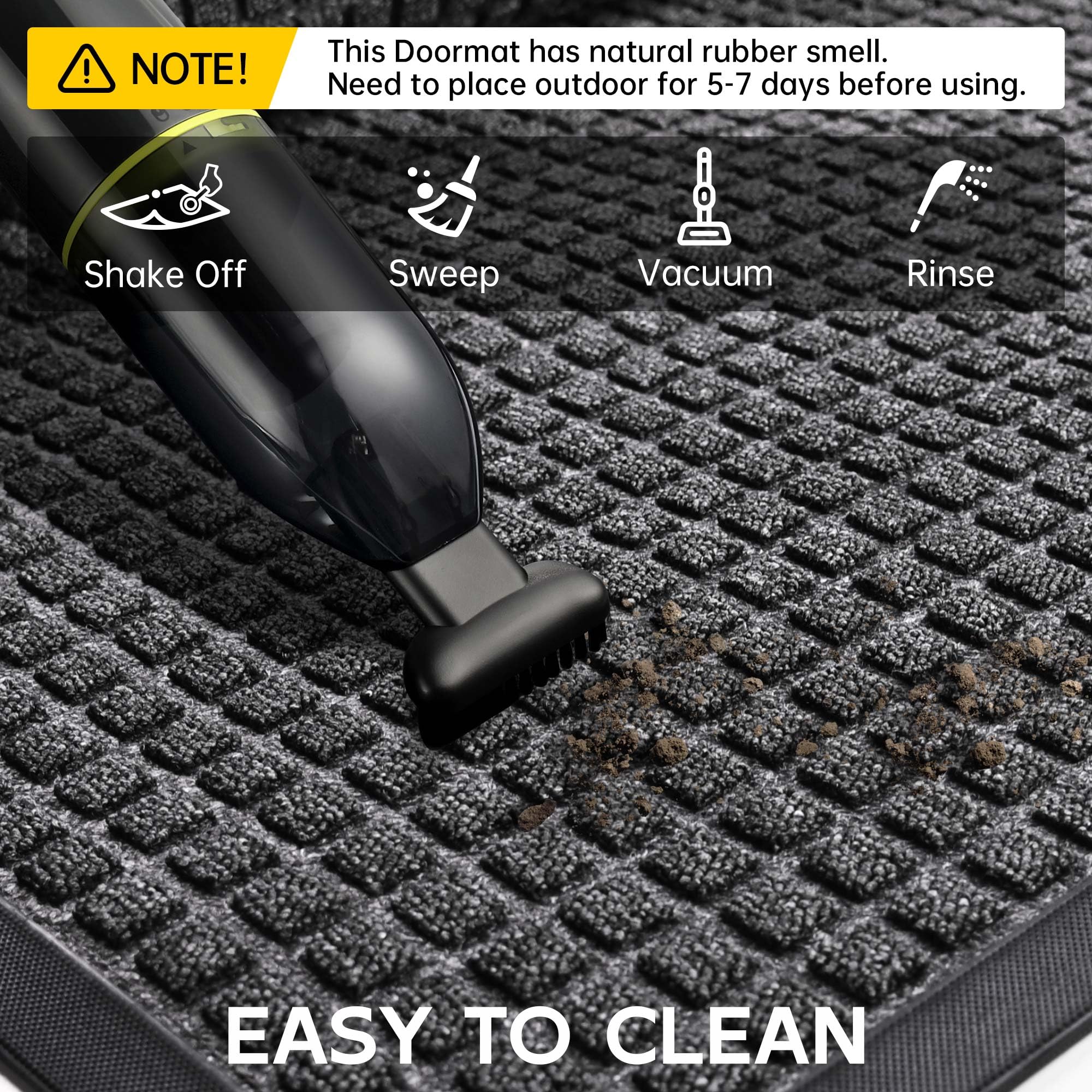 HOMEK doormat available in multiple sizes fits any entryway, from apartment doors to patios.