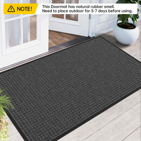 HOMEK weather-resistant mat creates a welcoming, dry entry zone for guests.