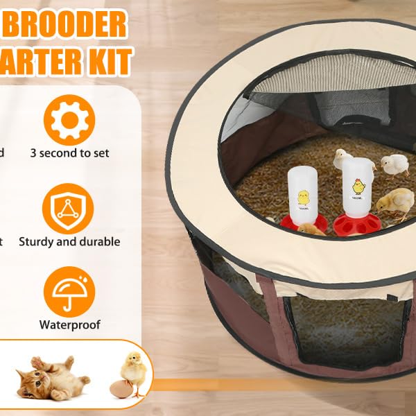 Homelfin Brooder includes food feeder for convenient meals