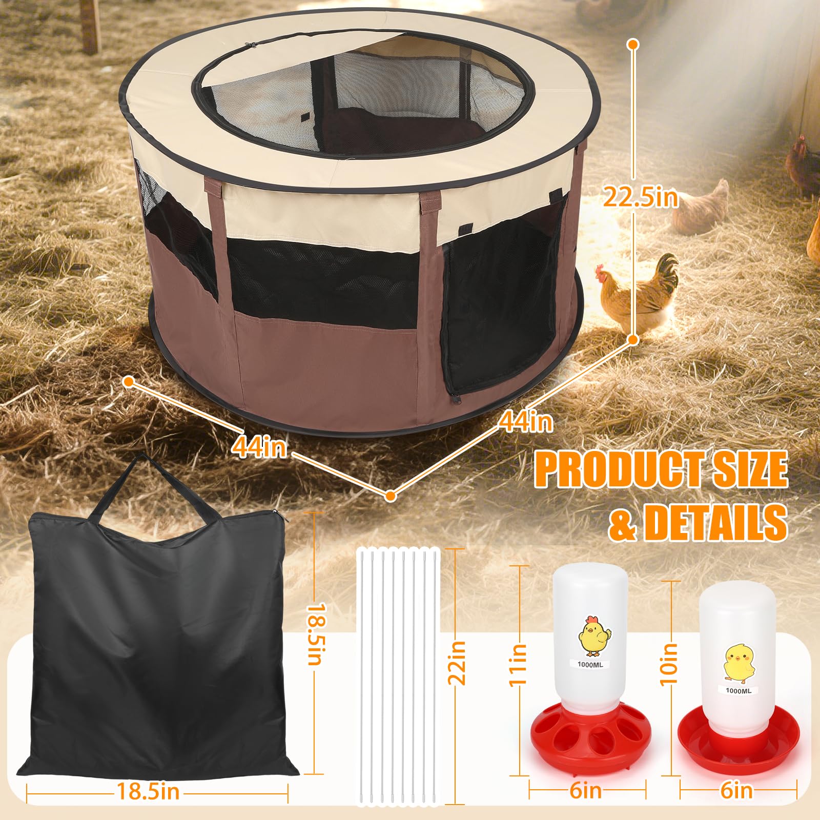 Homelfin Chicken Brooder pop-up setup unfolds in seconds for quick use