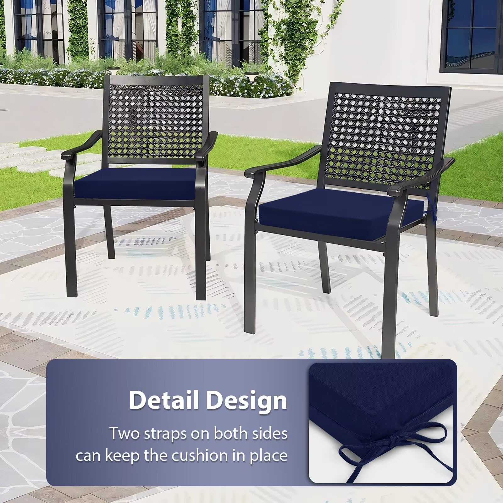 HOMELYSIAN high density foam navy blue cushions deliver lasting hip support