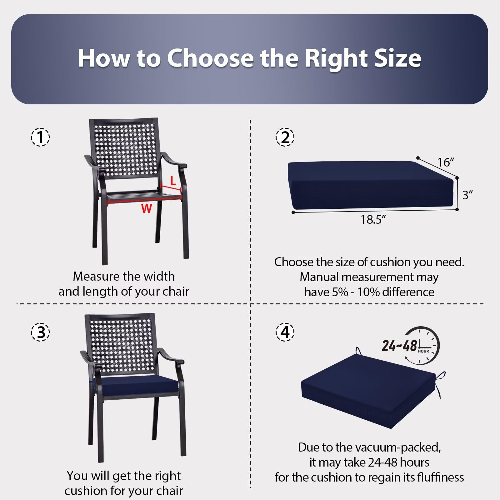 HOMELYSIAN navy blue cushions on patio furniture boost outdoor relaxation