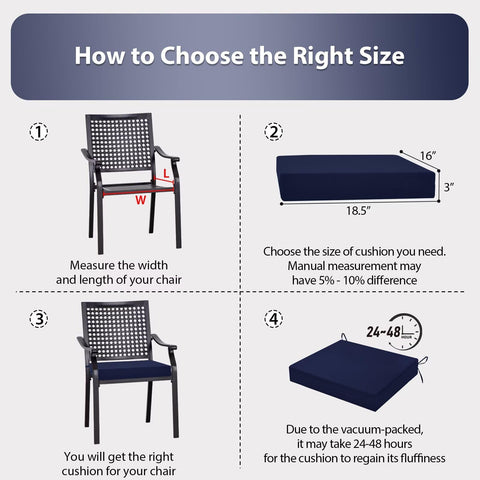 HOMELYSIAN navy blue cushions on patio furniture boost outdoor relaxation