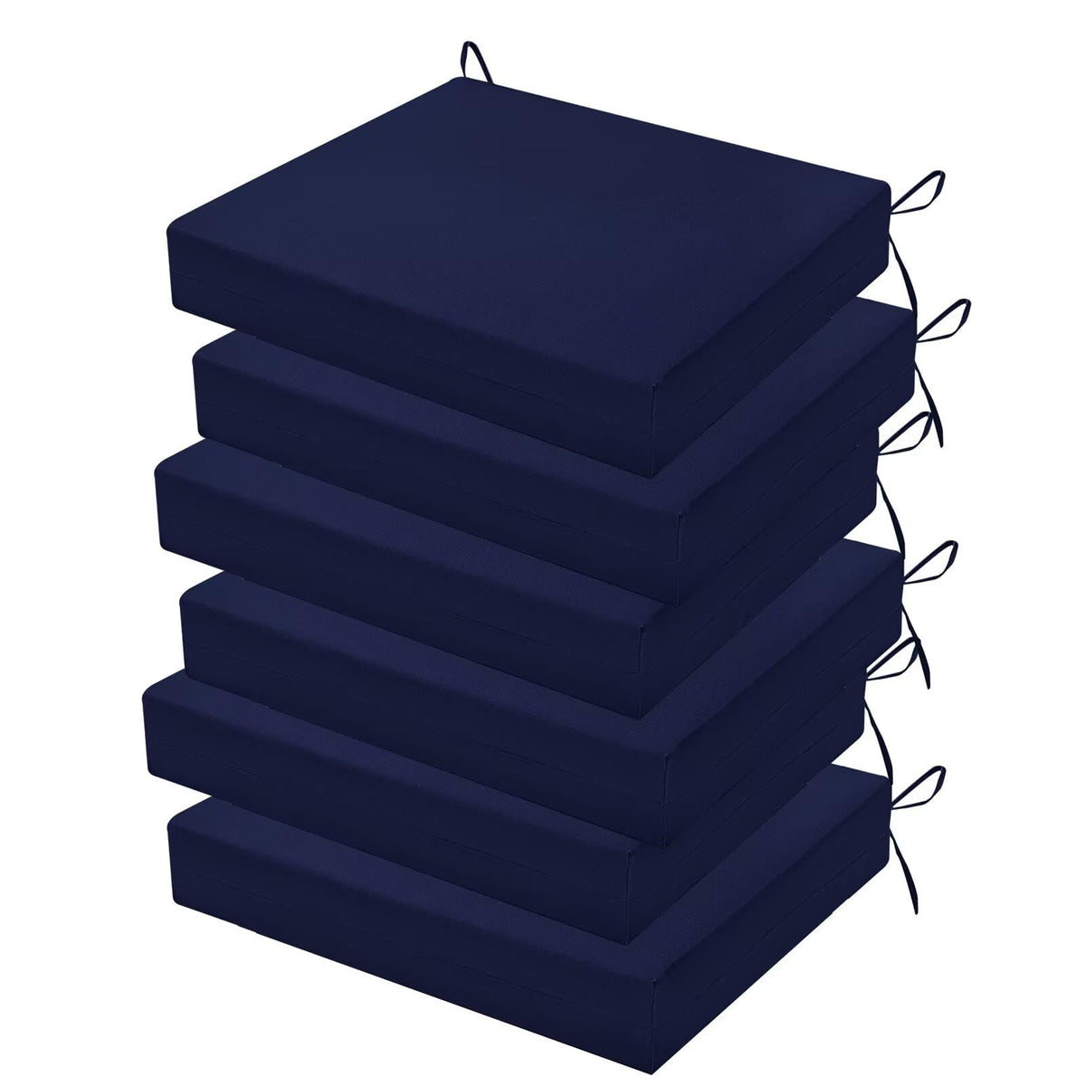 HOMELYSIAN navy blue outdoor chair cushions flatlay showing style and comfort