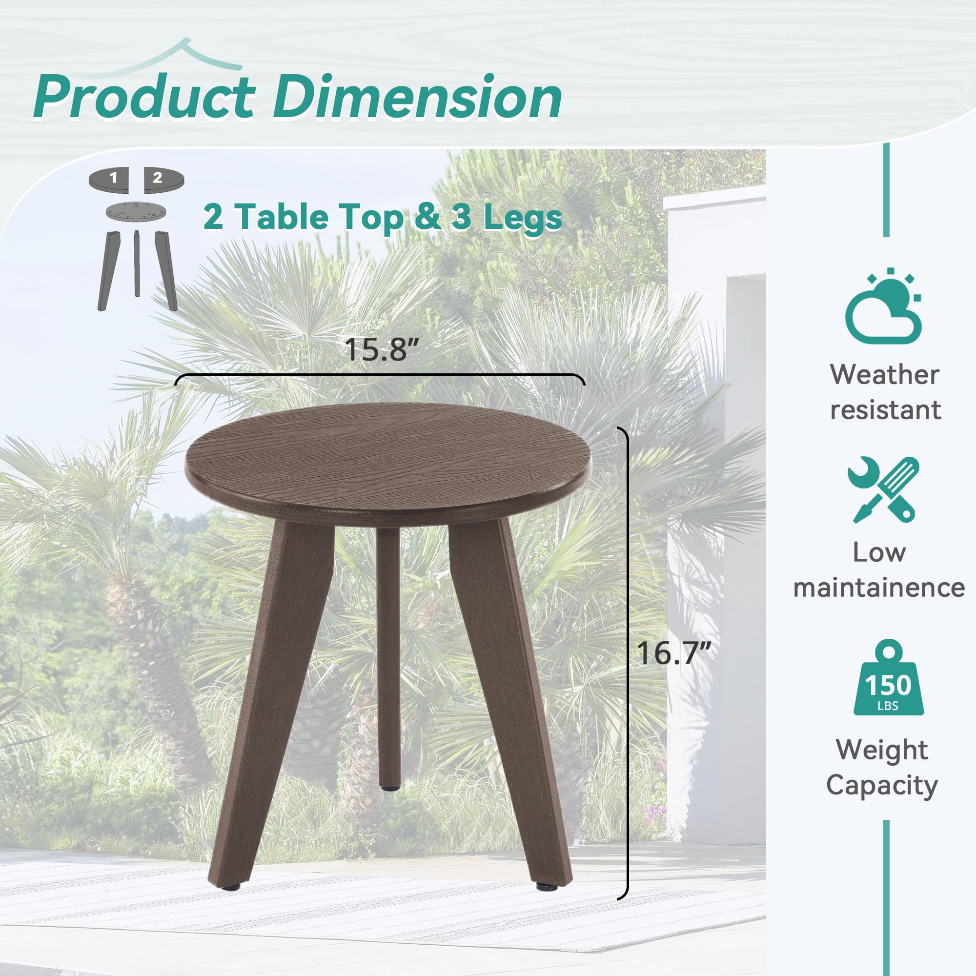 Homenjoy HDPS round table fully assembled, quick setup under ten minutes.