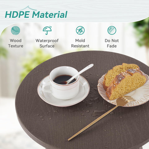Homenjoy HDPS table is lightweight and easy to move indoors or outdoors.