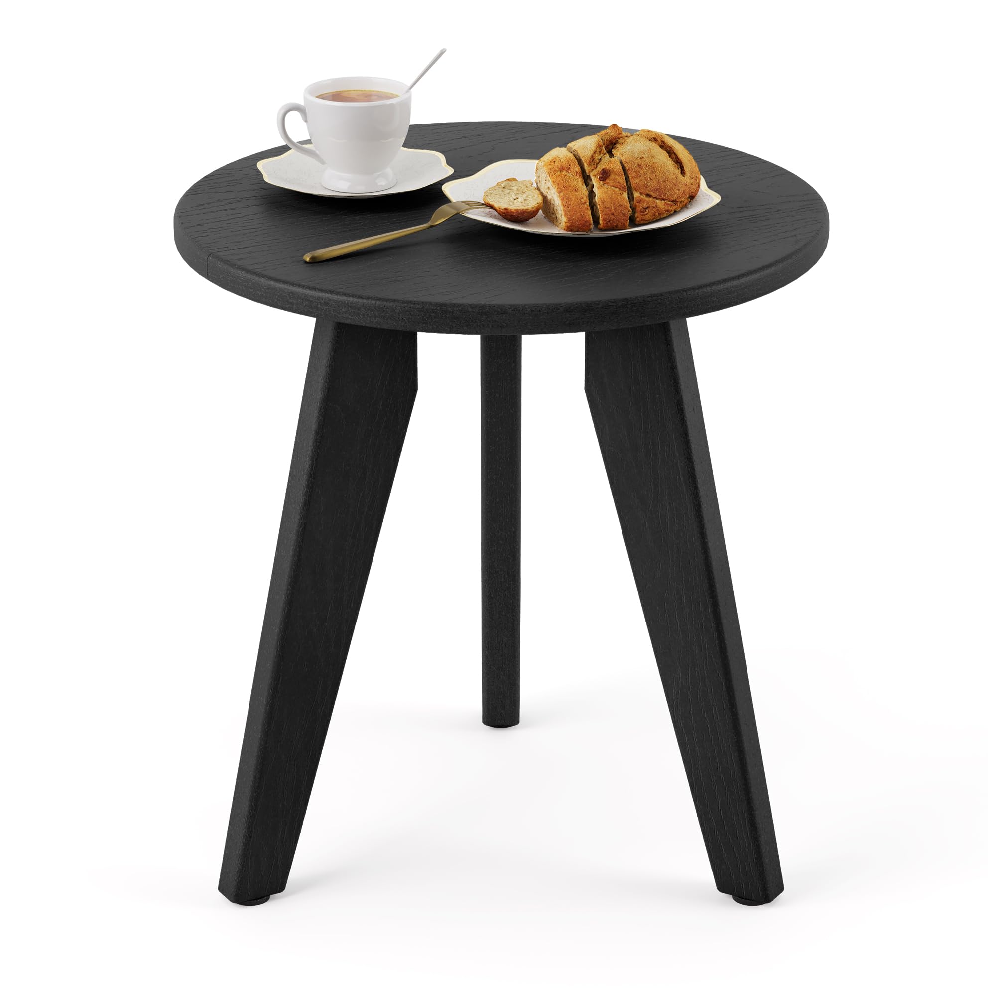 Homenjoy HDPS round side table top view with wood-like texture, ideal for patio use