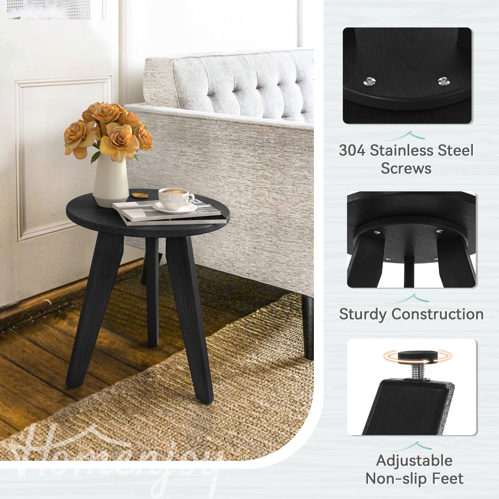 Homenjoy HDPS side table with plants showing versatile indoor use